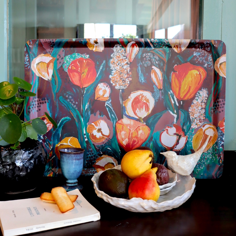 Plateau GIVERNY marron glacé