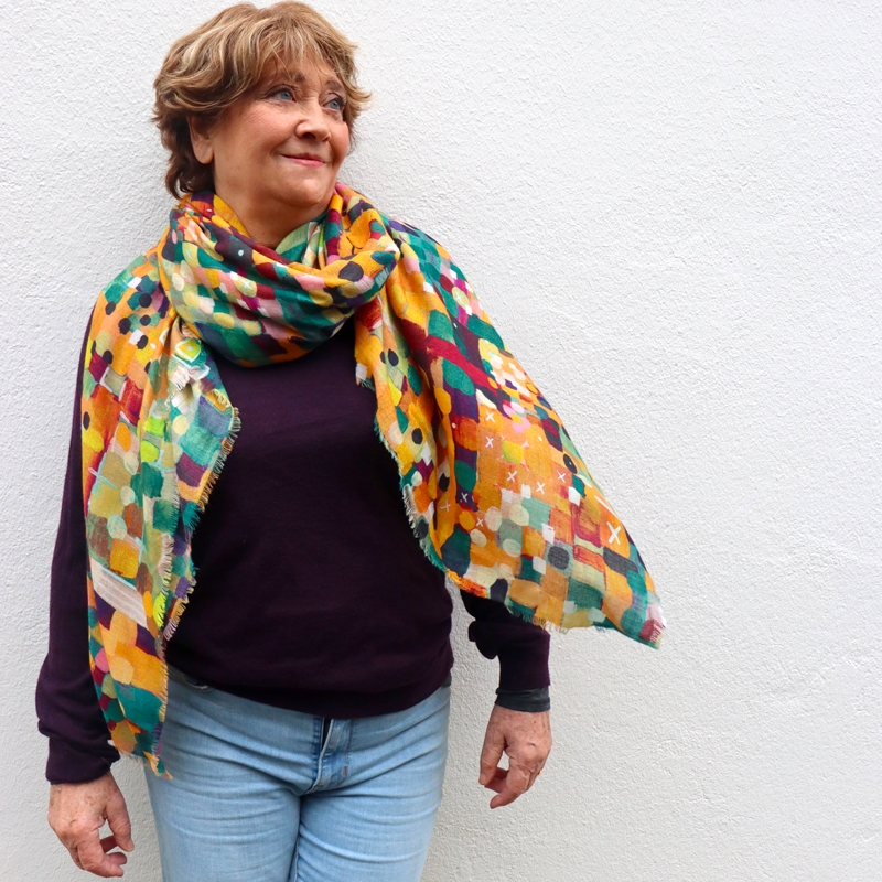 FOULARD - CONFETTI prune