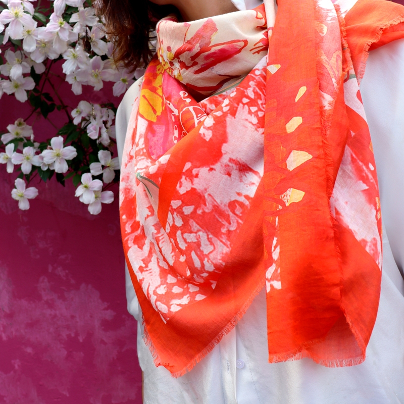 FOULARD - DALHIA rose