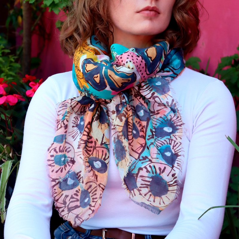 FOULARD - PINSON rose