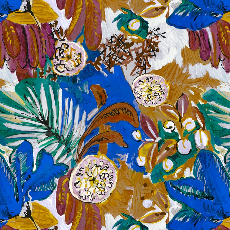 Tissu ACANTHE sienne