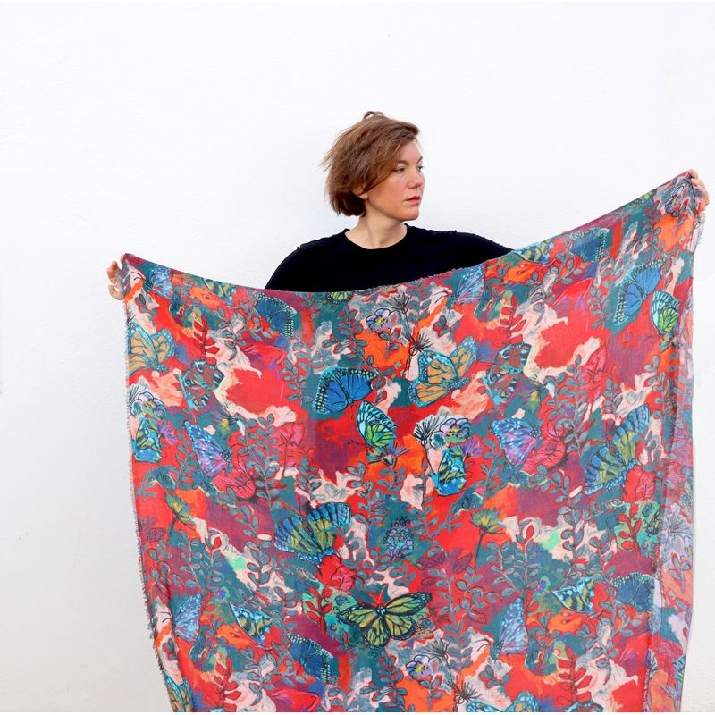 FOULARD - LILIE rouge