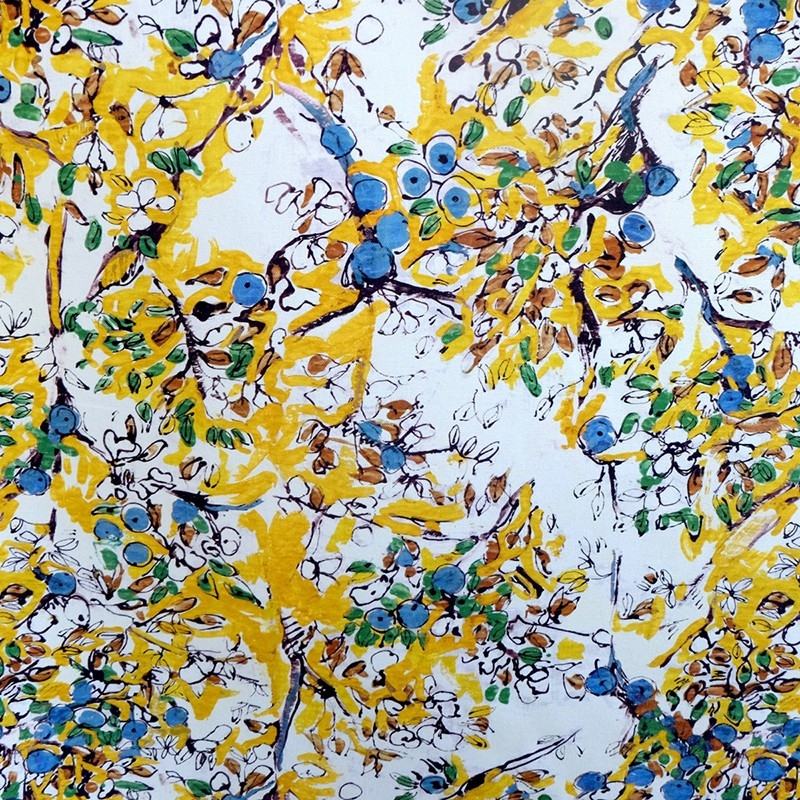 Tissu POMME D'API moutarde *FS