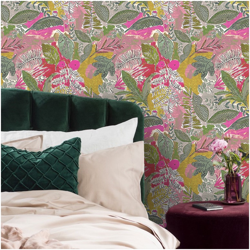 Papier peint JUNGLE rose