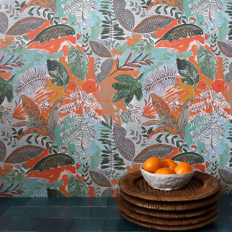 Papier peint JUNGLE orange