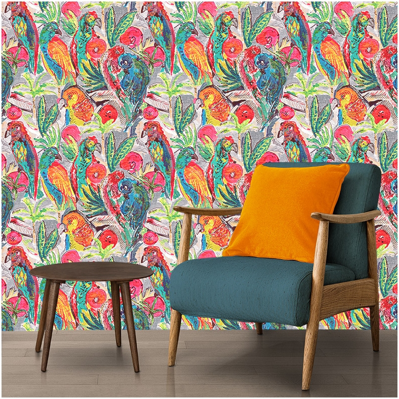 Papier peint PAPAGAI rose