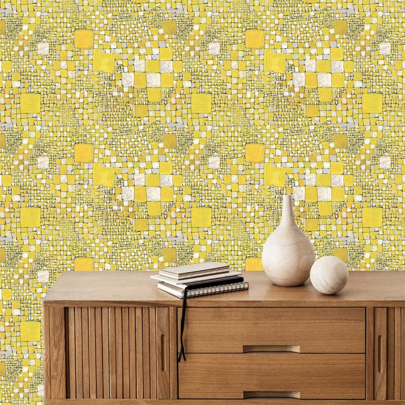 Papier peint RUBISCUBE jaune