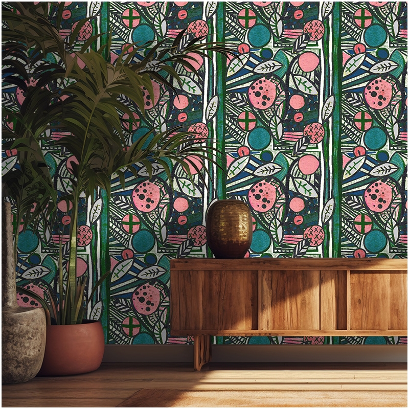 Papier peint TOMIKO rose