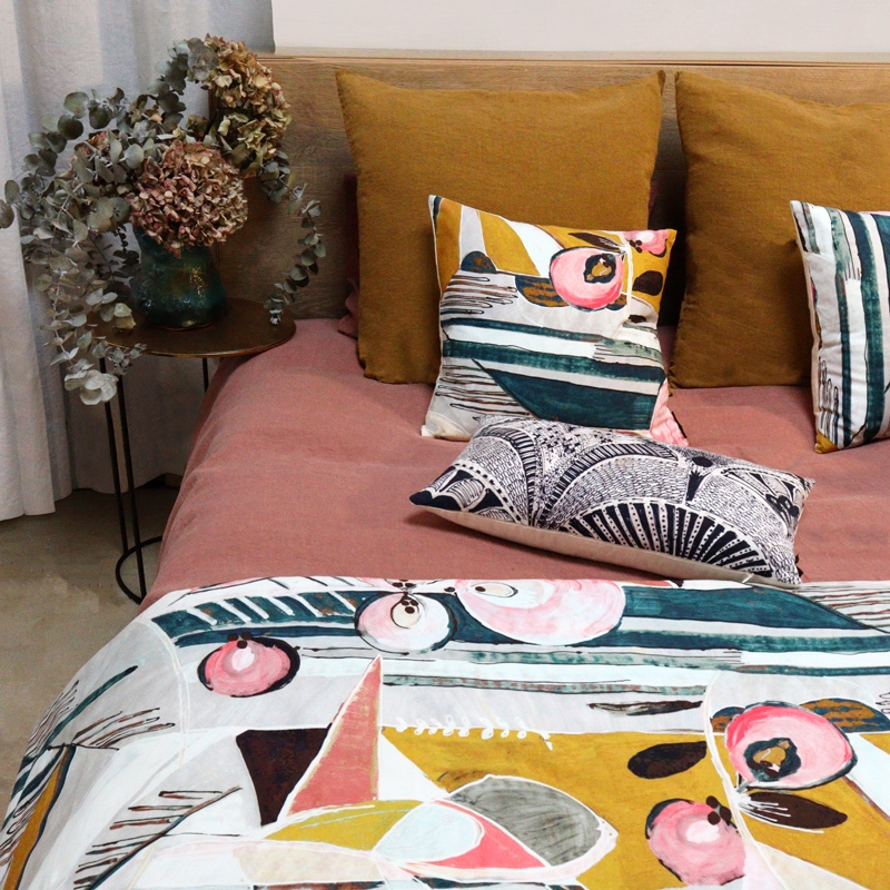 Courtepointe SUZANNE ocre