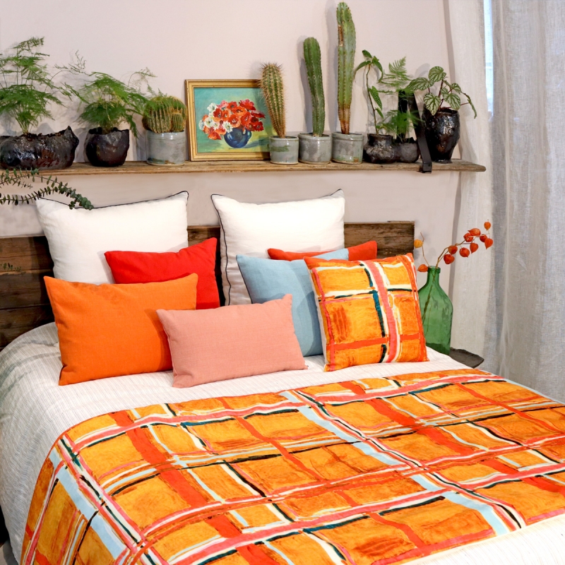 Courtepointe MADRAS curry