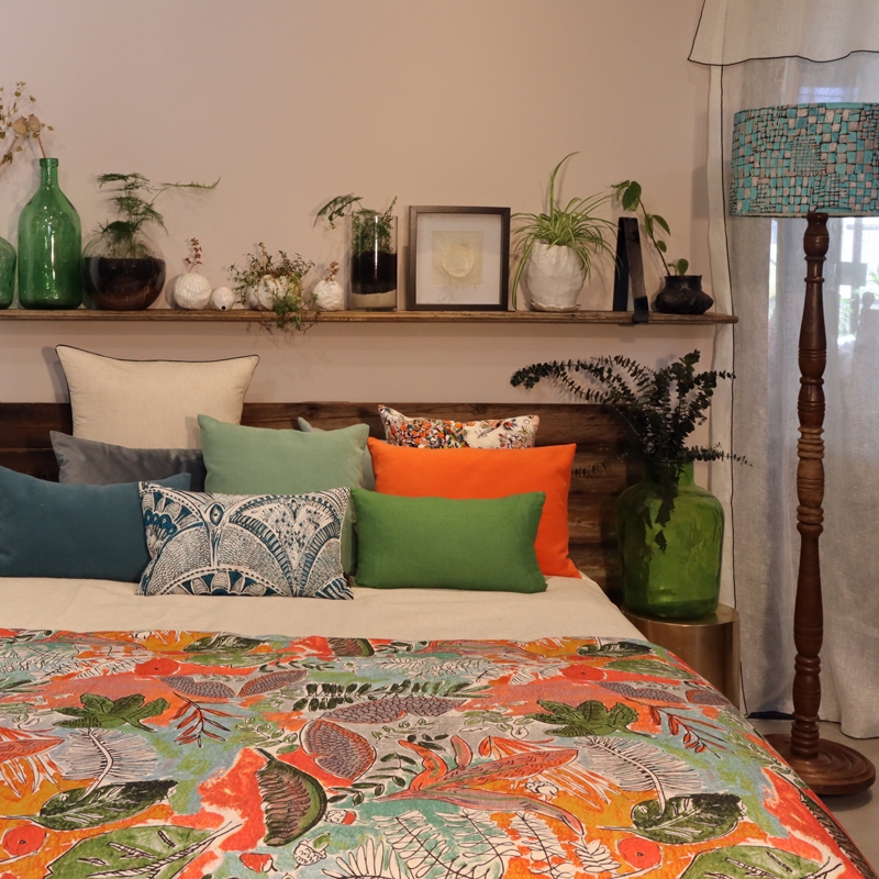 Courtepointe JUNGLE orange